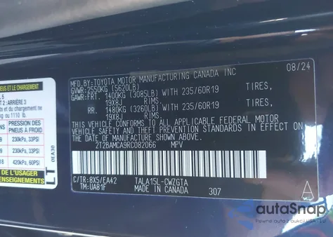 2024 Lexus Rx 350 Premium из США, поврежденный, VIN 2T2BAMCA9RC082066